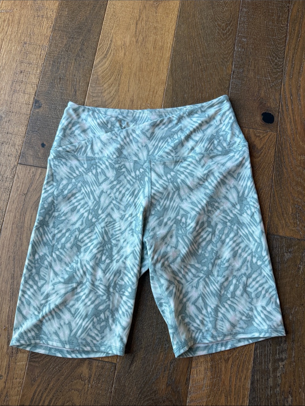 Maurices Light Blue Patterned Bike Shorts
